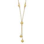 Load image into Gallery viewer, 14K Yellow Gold Diamond-cut Puffed Hearts Y-Necklace length: 18 inches
