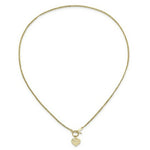 Load image into Gallery viewer, 14K Yellow Gold 3-Strand Diamond-cut Heart Toggle Necklace length: 18 inches