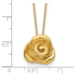 Load image into Gallery viewer, 14K Yellow Gold Puffed Rose Necklace length: 18 inches