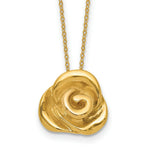Load image into Gallery viewer, 14K Yellow Gold Puffed Rose Necklace length: 18 inches