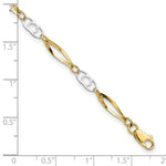 Load image into Gallery viewer, 14K Two-tone Gold Polished Fancy Link Bracelet Length 7'' inches