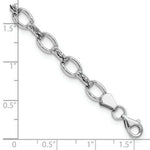 Load image into Gallery viewer, 14K White Gold Diamond-cut Satin Polished Fancy Bracelet Length 7'' inches