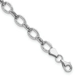 Load image into Gallery viewer, 14K White Gold Diamond-cut Satin Polished Fancy Bracelet Length 7'' inches