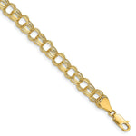 Load image into Gallery viewer, 8.25" Length Bracelet 14K Yellow Gold Lite 7mm Triple Link Charm Bracelet