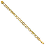 Load image into Gallery viewer, 7.25" Length Bracelet 14K Yellow Gold Lite 7mm Triple Link Charm Bracelet