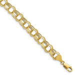 Load image into Gallery viewer, 7.25" Length Bracelet 14K Yellow Gold Lite 7mm Triple Link Charm Bracelet