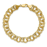 Load image into Gallery viewer, 7.25" Length Bracelet 14K Yellow Gold Lite 9.5 Triple Link Charm Bracelet