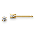 Load image into Gallery viewer, 14K Yellow Gold .10-Carat tw I2 K-L Diamond Stud Push-on Post Earrings