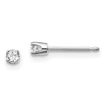 Load image into Gallery viewer, 14K White Gold .10-Carat I2 K-L Diamond Stud Push-on Post Earrings