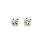 Load image into Gallery viewer, 14K Yellow Gold .15-Carat tw I2 K-L Diamond Stud Push-on Post Earrings