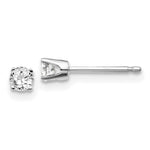 Load image into Gallery viewer, 14K White Gold 1/5-Carat I2 K-L Diamond Stud Push-on Post Earrings
