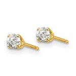 Load image into Gallery viewer, 14K Yellow Gold 1/4-Carat tw I2 K-L Diamond Stud Push-on Post Earrings