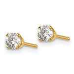 Load image into Gallery viewer, 14K Yellow Gold 1/3-Carat tw I2 K-L Diamond Stud Push-on Post Earrings