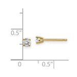 Load image into Gallery viewer, 14K Yellow Gold 1/4-Carat tw I1 J-K Diamond Stud Push-on Post Earrings