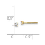 Load image into Gallery viewer, 14K Yellow Gold .10-Carat tw SI3 G-I Diamond Stud Thread on/off Post Earrings