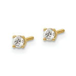 Load image into Gallery viewer, 14K White Gold .10-Carat SI3 G-I Diamond Stud Thread on/off Post Earrings