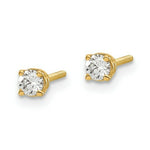 Load image into Gallery viewer, 14K Yellow Gold 1/5-Carat tw SI3 G-I Diamond Stud Thread on/off Post Earrings