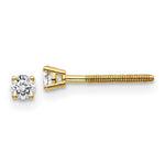 Load image into Gallery viewer, 14K Yellow Gold .15-Carat tw VS2/SI1 G-I Diamond Stud Thread on/off Post Earrings