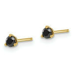 Load image into Gallery viewer, 14K Yellow Gold Black Diamond Stud Earrings 1/4-Carat tw