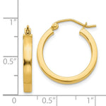 Load image into Gallery viewer, 14K Yellow Gold 2x3mm Square Tube Hoops 20mm length