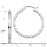 Load image into Gallery viewer, 14K White Gold 2x3mm Rectangle Tube Hoop 30mm length