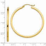 Load image into Gallery viewer, 14K Yellow Gold 2mm Square Tube Hoop Earrings 40mm length