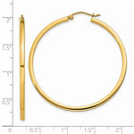 Load image into Gallery viewer, 14K Yellow Gold 2mm Square Tube Hoop Earrings 45mm length