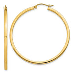 Load image into Gallery viewer, 14K Yellow Gold 2mm Square Tube Hoop Earrings 45mm length