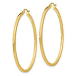 Load image into Gallery viewer, 14K Yellow Gold 2mm Square Tube Hoop Earrings 50mm length