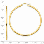 Load image into Gallery viewer, 14K Yellow Gold 2mm Square Tube Hoop Earrings 50mm length