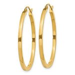 Load image into Gallery viewer, 14K Yellow Gold 2mm Square Tube Hoop Earrings 35mm length