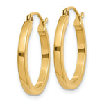 Load image into Gallery viewer, 14K Yellow Gold 2mm Square Tube Hoop Earrings 20mm length