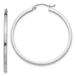 Load image into Gallery viewer, 14K White Gold 2mm Square Tube Hoops 40mm length