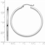 Load image into Gallery viewer, 14K White Gold 2mm Square Tube Hoops 40mm length