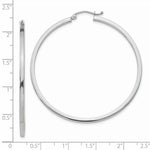 Load image into Gallery viewer, 14K White Gold 2mm Square Tube Hoops 50mm length