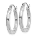 Load image into Gallery viewer, 14K White Gold 2mm Square Tube Hoops 20mm length