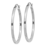 Load image into Gallery viewer, 14K White Gold 2mm Square Tube Hoops 35mm length