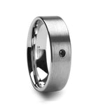 Load image into Gallery viewer, Mens Comfort Fit - Brushed Tungsten Wedding Ring - Black Diamond - 6mm 8mm Wide - Style name: IRENAEUS - Lifetime Warranty
