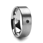Load image into Gallery viewer, Mens Comfort Fit - Brushed Tungsten Wedding Ring - Black Diamond - 6mm 8mm Wide - Style name: IRENAEUS - Lifetime Warranty