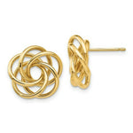 Load image into Gallery viewer, 14K Yellow Gold Polished Love Knot Post Earrings 15mm length