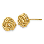 Load image into Gallery viewer, 14K Yellow Gold Polished & Twisted Love Knot Post Earrings