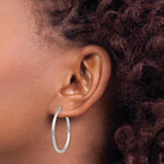 Load image into Gallery viewer, 14K White Gold Lightweight Hoop Earrings 30mm length