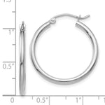 Load image into Gallery viewer, 14K White Gold Lightweight Hoop Earrings 25mm length