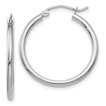 Load image into Gallery viewer, 14K White Gold Lightweight Hoop Earrings 25mm length