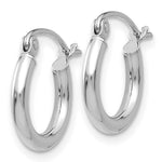 Load image into Gallery viewer, 14K White Gold 2mm Round Hoop Earrings 13mm length