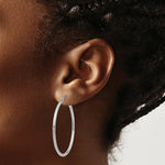 Load image into Gallery viewer, 14K White Gold Lightweight Hoop Earrings 40mm length
