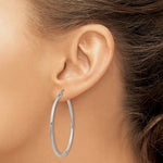 Load image into Gallery viewer, 14K White Gold 2mm Round Hoop Earrings 45mm length