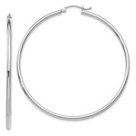 Load image into Gallery viewer, 14K White Gold Lightweight Hoop Earrings 55mm length
