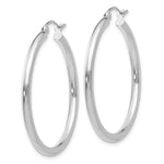 Load image into Gallery viewer, 14K White Gold 2.5mm Round Hoop Earrings 35mm length