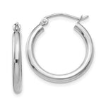 Load image into Gallery viewer, 14K White Gold 2.5mm Lightweight Round Hoop Earrings 20mm length